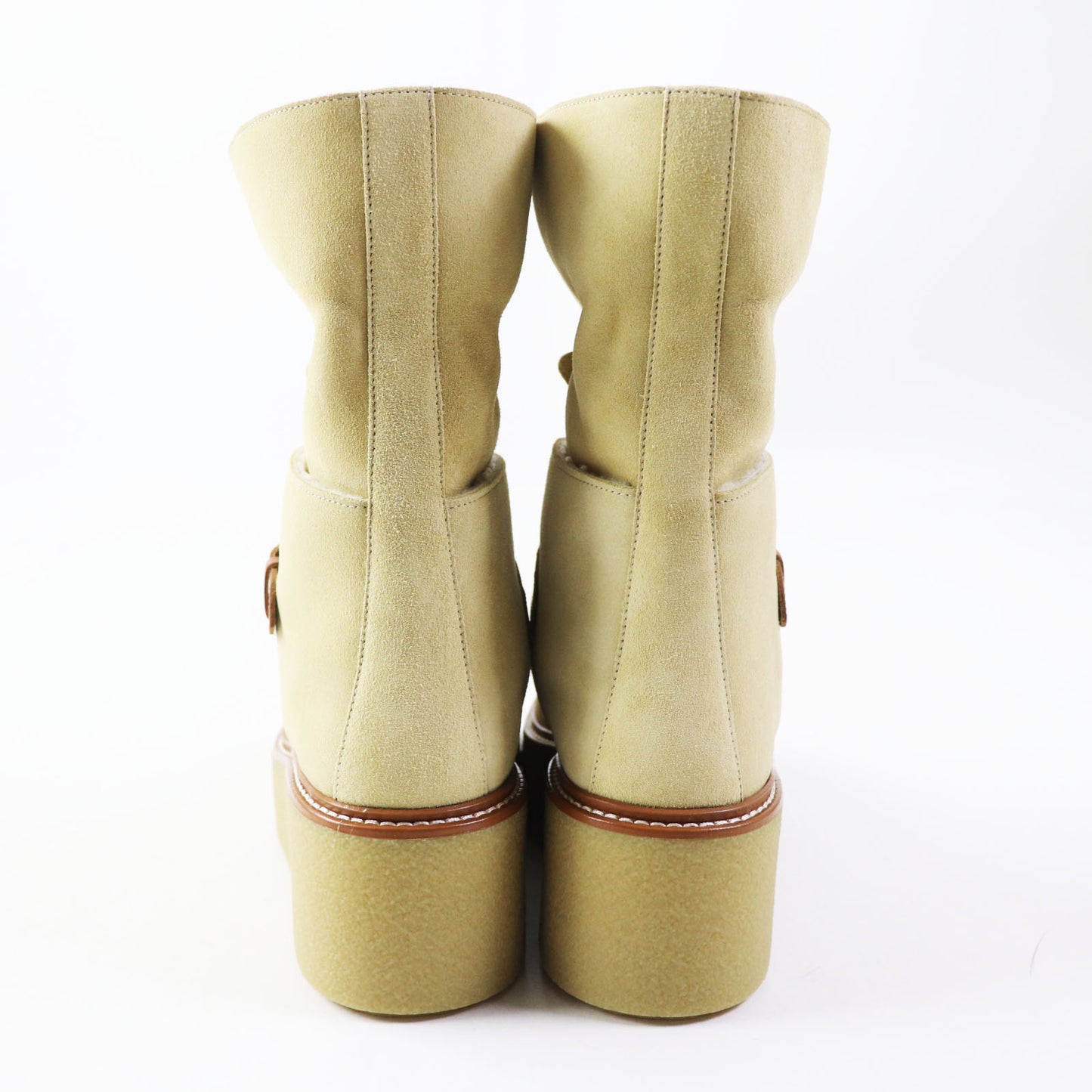 HERMES short boots Veau Veroy Calfskin Beige Palomino Emisfer 35