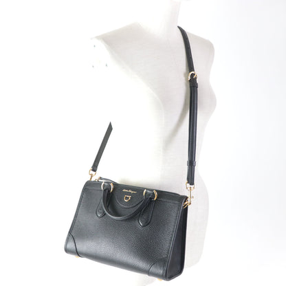 Salvatore Ferragamo Shoulder Bag leather black travel