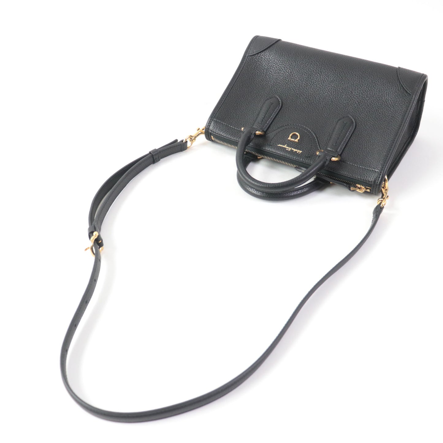 Salvatore Ferragamo Shoulder Bag leather black travel