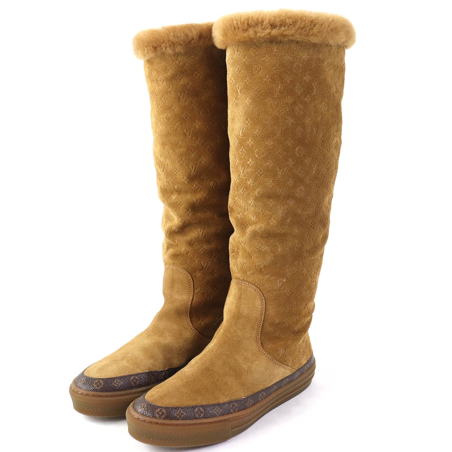 LOUIS VUITTON boots Mouton Camel Snowball line 36