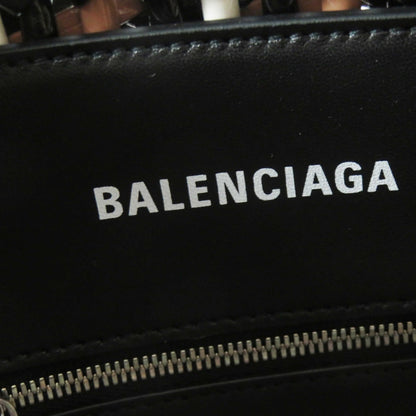 BALENCIAGA Handbag 671342 patent black white beige Bistro XS