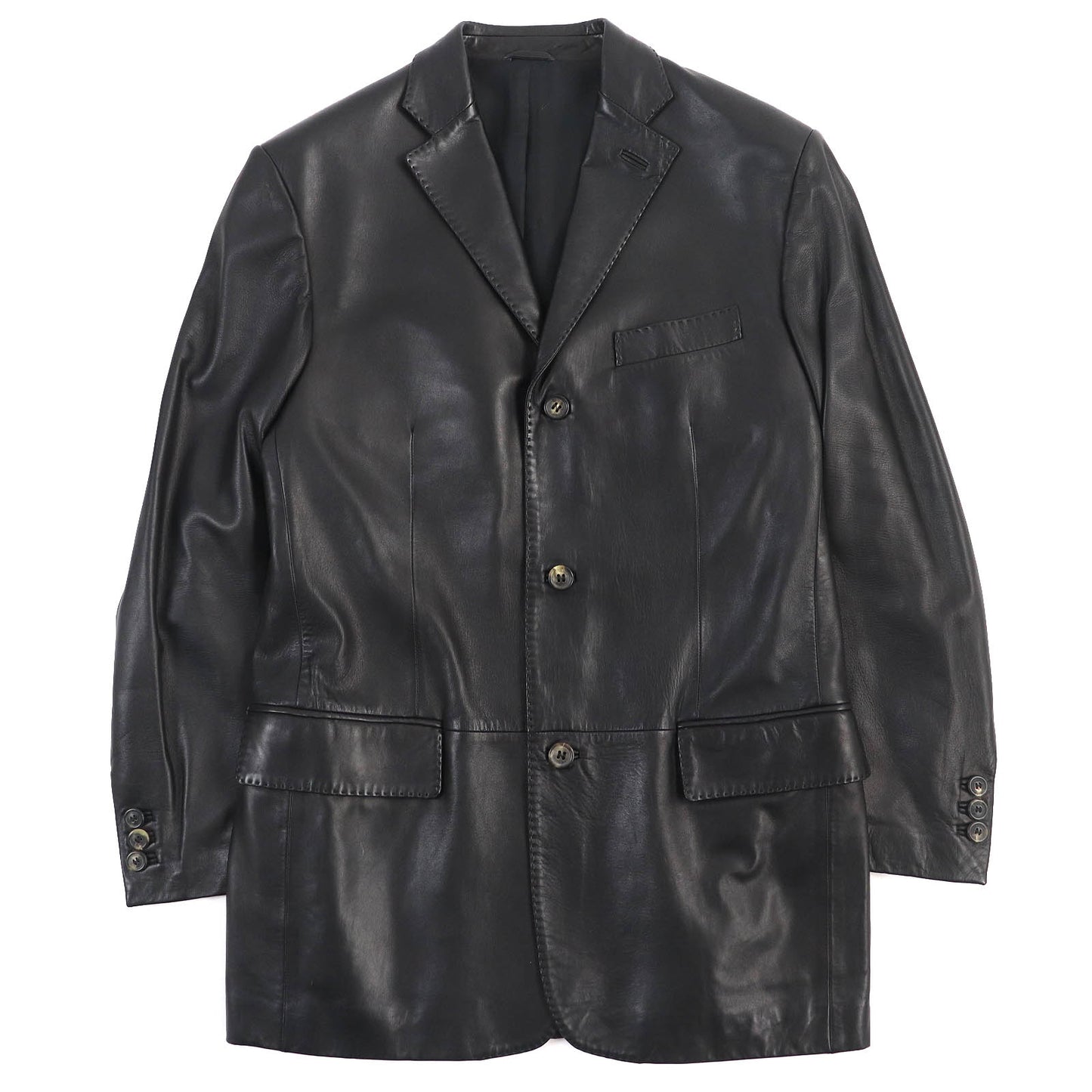 Salvatore Ferragamo tailored jacket Lamb leather black 50