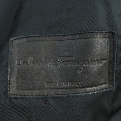 Salvatore Ferragamo tailored jacket Lamb leather black 50