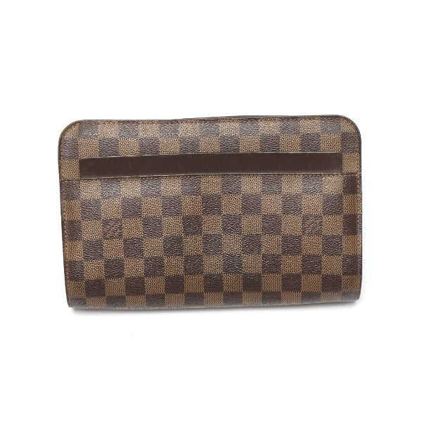 LOUIS VUITTON business bag N51993 Damier canvas Brown Clutch bag Damier Ebene Saint Louis mens Used Authentic