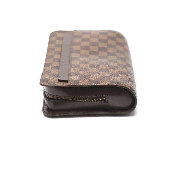 LOUIS VUITTON business bag N51993 Damier canvas Brown Clutch bag Damier Ebene Saint Louis mens Used Authentic