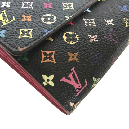 LOUIS VUITTON Long Wallet Purse M93747 Monogram multicolor black multi Portefeuille Sarah