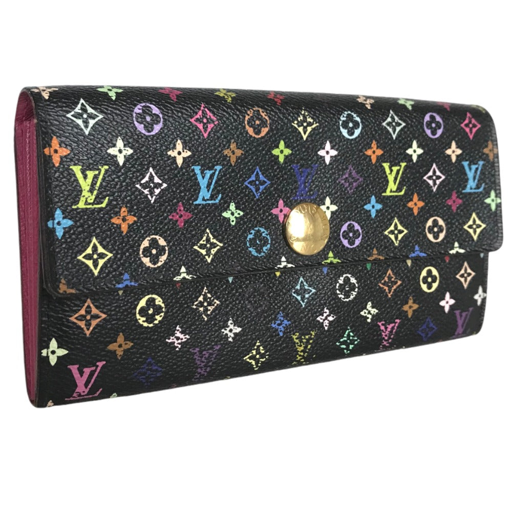 LOUIS VUITTON Long Wallet Purse M93747 Monogram multicolor black multi Portefeuille Sarah