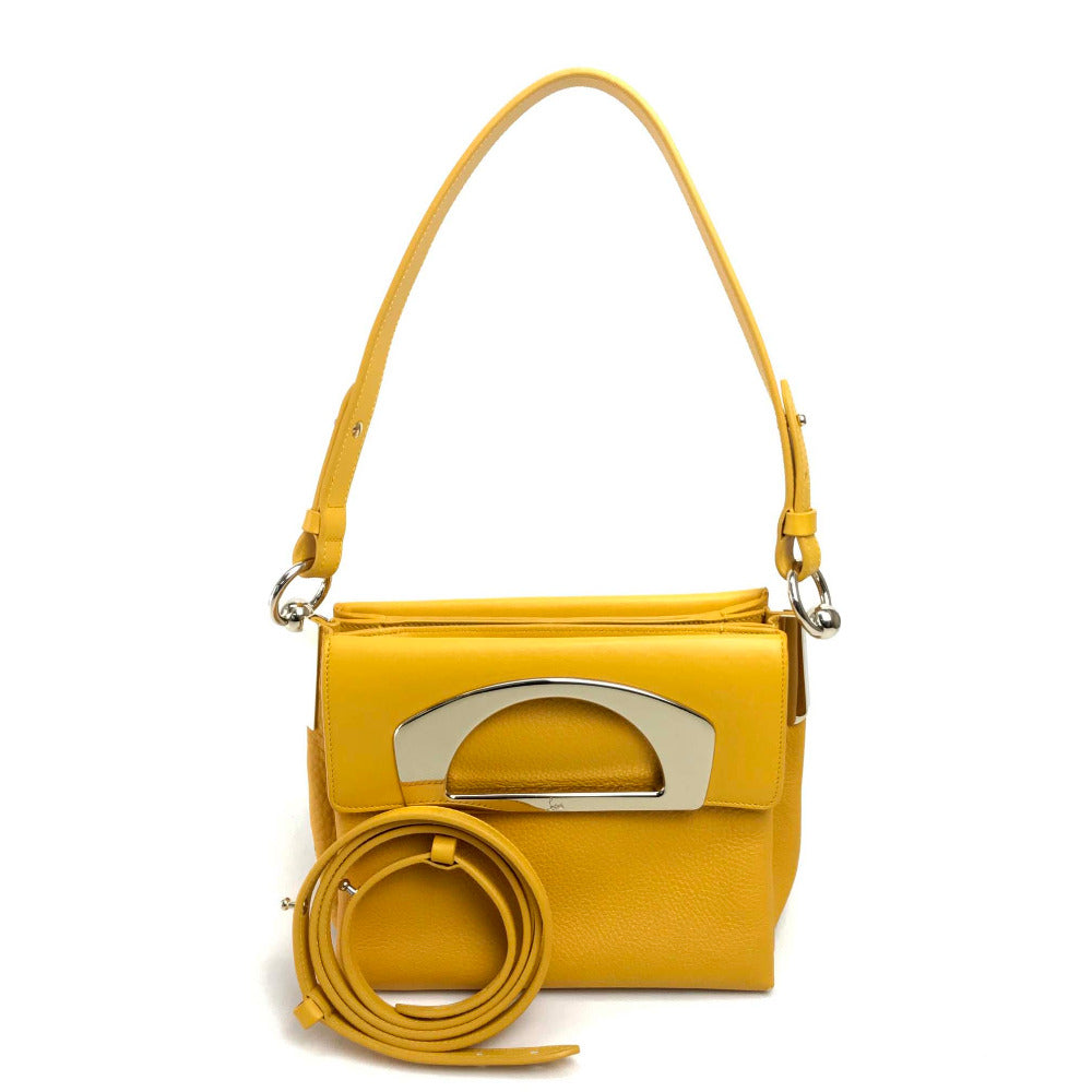 Christian Louboutin Handbag leather yellow Shoulder Bag Mini Tote passage messenger Women Used Authentic