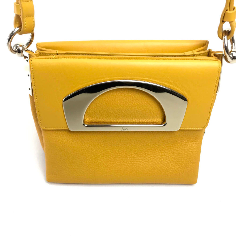 Christian Louboutin Handbag leather yellow Shoulder Bag Mini Tote passage messenger Women Used Authentic