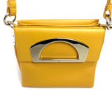 Christian Louboutin Handbag leather yellow Shoulder Bag Mini Tote passage messenger Women Used Authentic