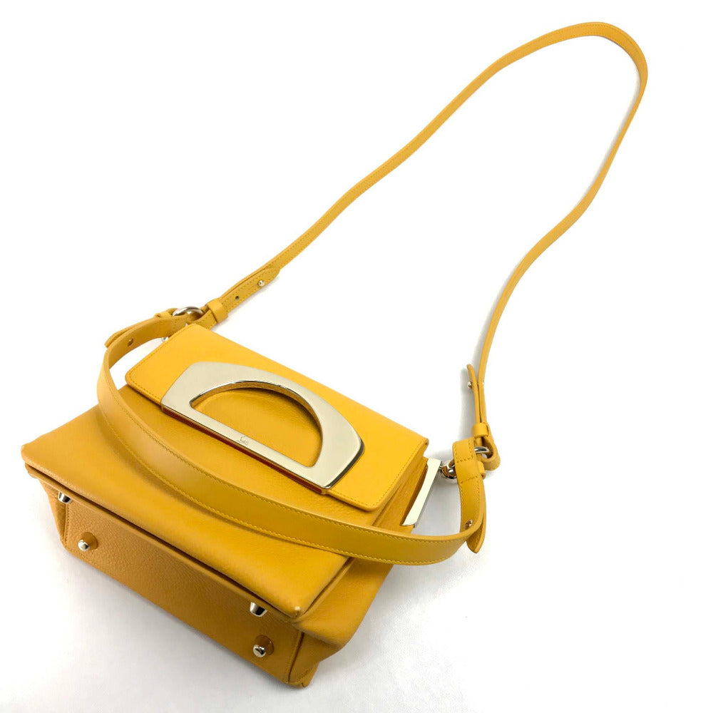 Christian Louboutin Handbag leather yellow Shoulder Bag Mini Tote passage messenger Women Used Authentic