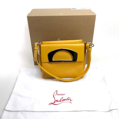 Christian Louboutin Handbag leather yellow Shoulder Bag Mini Tote passage messenger Women Used Authentic