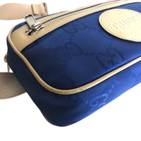 GUCCI Waist bag 631341 520931 Nylon Blue beige body bag off the grit Women(Unisex) Used Authentic