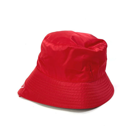 PRADA hat 2HC280 Nylon Polyamide Red With string triangle logo fisherman hat Women XXL Used Authentic