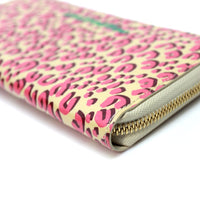 LOUIS VUITTON Long Wallet Purse M91476 Patent leather pink Vernis Leopard Zippy wallet Women Used Authentic