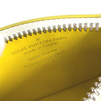 LOUIS VUITTON Coin case M80845 leather yellow Everyday LV Pochette Cre mens Used Authentic