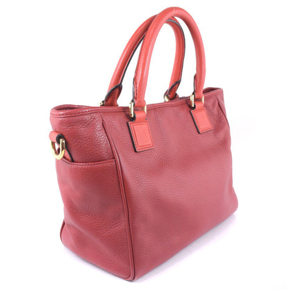 LOEWE Handbag 318.32.C86 leather Red COWHIDE PIEL VACUNA 2WAYShoulder Women Used Authentic