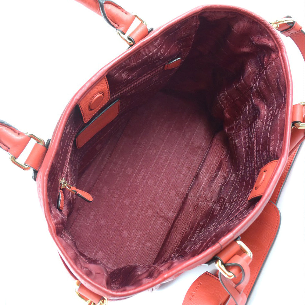 LOEWE Handbag 318.32.C86 leather Red COWHIDE PIEL VACUNA 2WAYShoulder Women Used Authentic