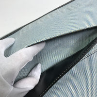 BURBERRY Shoulder Bag 80412551 Leather / canvas blue clutch bag handbag bag SM pocket Women Used Authentic