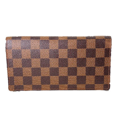 LOUIS VUITTON Bill Compartment N62228 Damier canvas Brown Portefeuille Ron Damier mens Used Authentic