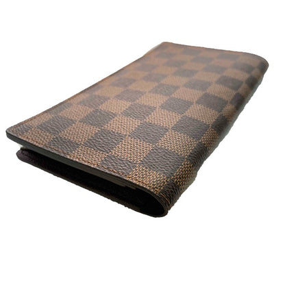 LOUIS VUITTON Bill Compartment N62228 Damier canvas Brown Portefeuille Ron Damier mens Used Authentic