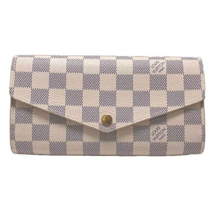 LOUIS VUITTON Long Wallet Purse N63208 Damier Azur canvas, leather White x gray Long Wallet Purse Damier Azur Portefeuille Sara Women(Unisex) Used Authentic