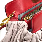 MIUMIU Handbag leather Light pink Shoulder Bag Shoulder Bag Materasse Women Used Authentic