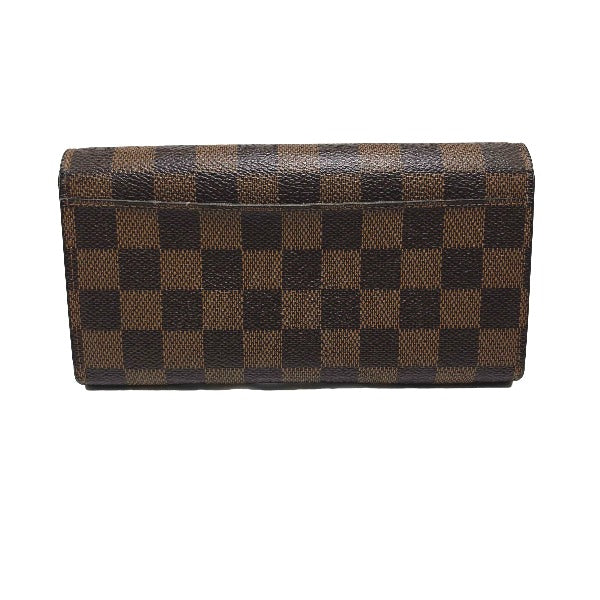 LOUIS VUITTON Long Wallet Purse N63209 Damier canvas Ebene Zip Around Damier Portefeuille Sara Women Used Authentic