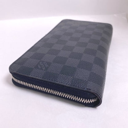 LOUIS VUITTON Long Wallet Purse N60111 Damier Grafitto Canvas Graphite Damier Graphite Zippy Organizer NM mens Used Authentic