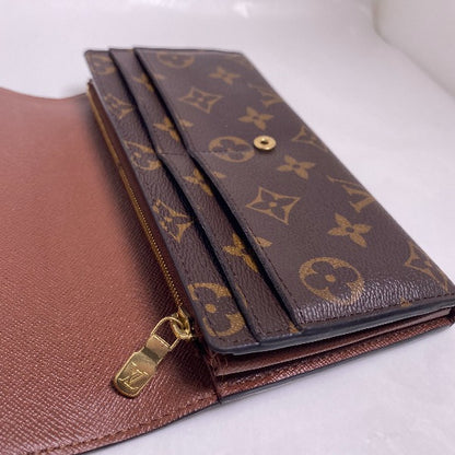 LOUIS VUITTON Long Wallet Purse M60531 Monogram canvas Brown Monogram Portefeuille Sara Women Used Authentic