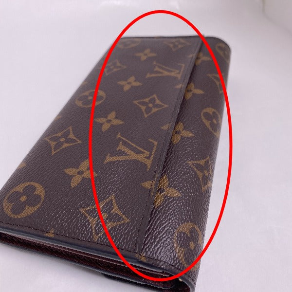 LOUIS VUITTON Long Wallet Purse M60531 Monogram canvas Brown Monogram Portefeuille Sara Women Used Authentic