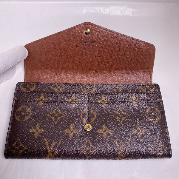 LOUIS VUITTON Long Wallet Purse M60531 Monogram canvas Brown Monogram Portefeuille Sara Women Used Authentic