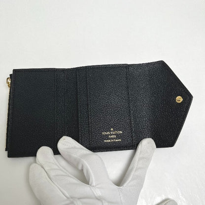 LOUIS VUITTON Tri-fold wallet M62935 Monogram Ann Platt Noir Coin purse with Card Case Monogram Unplant Portefeuille Zoe Women Used Authentic