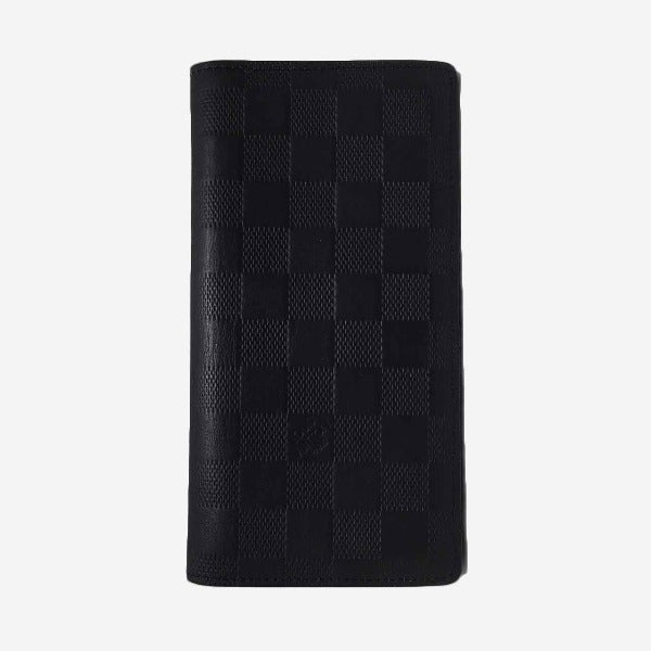 LOUIS VUITTON Long Wallet Purse N63010 Damier canvas black Bifold Walletlong wallet Anfini Portefeuille Blaza mens Used Authentic