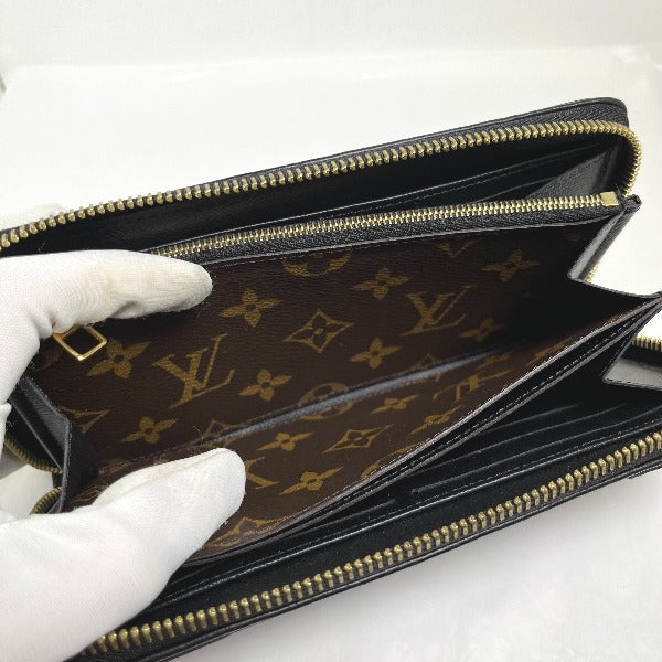 LOUIS VUITTON Long Wallet Purse M61855 Monogram canvas Noir Zip Around Monogram Zippy wallet unisex(Unisex) Used Authentic