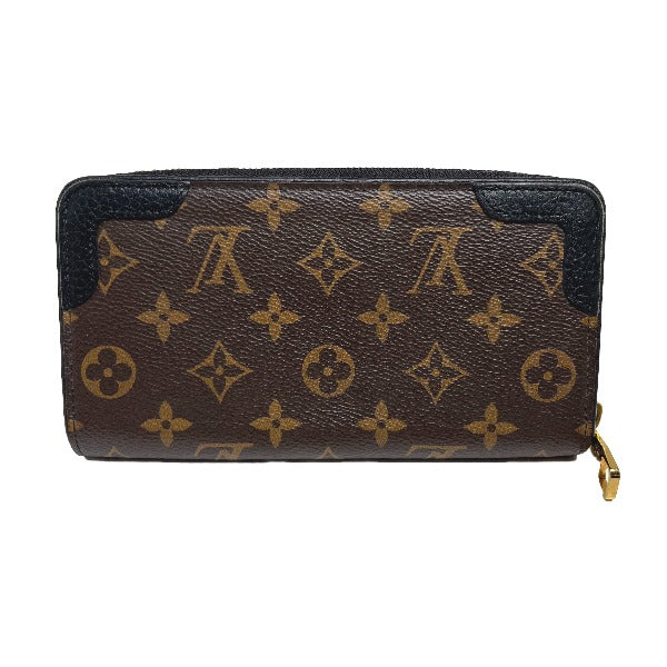 LOUIS VUITTON Long Wallet Purse M61855 Monogram canvas Noir Zip Around Monogram Zippy wallet unisex(Unisex) Used Authentic