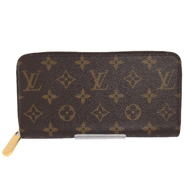 LOUIS VUITTON Long Wallet Purse M42616 Monogram canvas Brown Long Wallet Purse Monogram Zip Around unisex(Unisex) Used Authentic