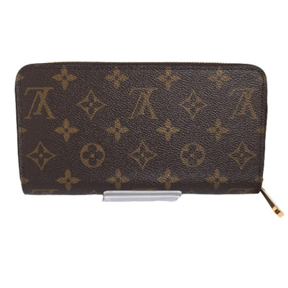 LOUIS VUITTON Long Wallet Purse M42616 Monogram canvas Brown Long Wallet Purse Monogram Zip Around unisex(Unisex) Used Authentic