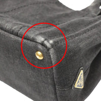 PRADA Tote Bag Tote Bag Canapa mini denim 1BG439 black Women Used Authentic