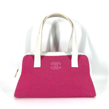 CHANEL Boston Duffel bag Canvas / Leather pink By color CC COCO Mark