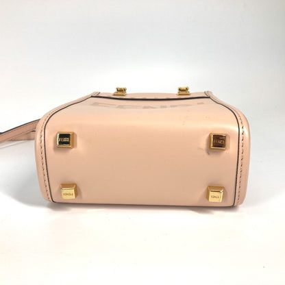 FENDI Handbag 8BS051 leather Beige type Shoulder Bag Crossbody bag sunshine shopper small Women Used Authentic