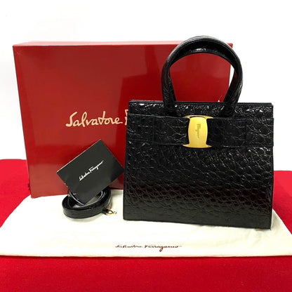 Salvatore Ferragamo Shoulder Bag leather black