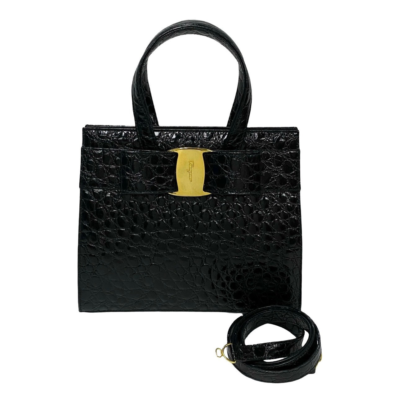 Salvatore Ferragamo Shoulder Bag leather black