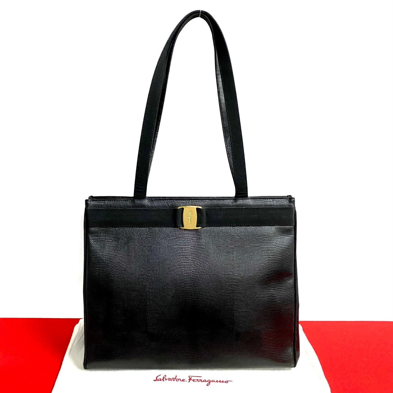 Salvatore Ferragamo Tote Bag leather black