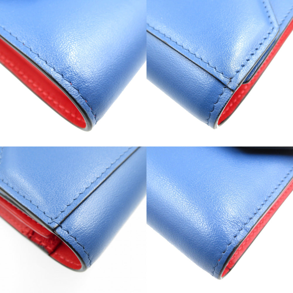 Christian Louboutin Tri-fold wallet leather blue Eliza compact wallet Women Used Authentic