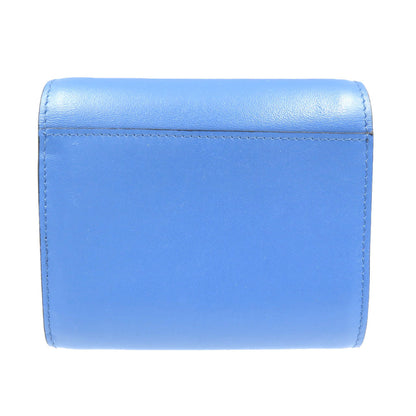 Christian Louboutin Tri-fold wallet leather blue Eliza compact wallet Women Used Authentic