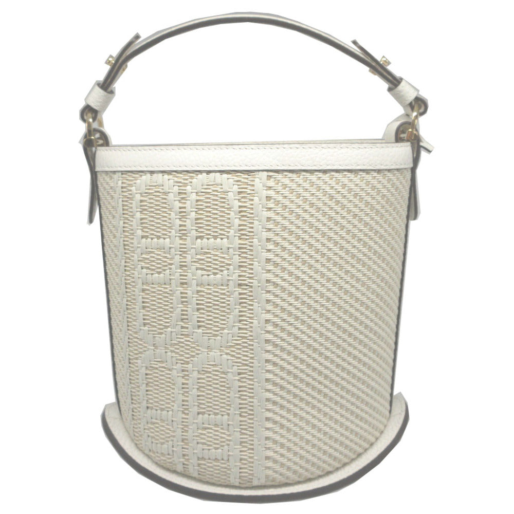 DELVAUX Handbag DLAA0607 Canvas, Leather white Pin Mini Bucket Illusion Women Used Authentic