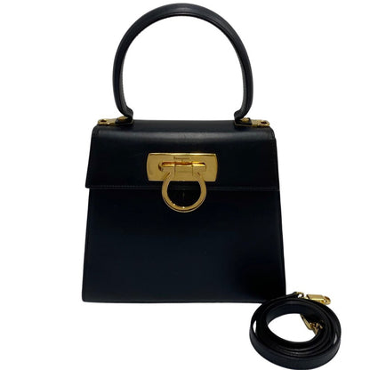 Salvatore Ferragamo Shoulder Bag leather Navy