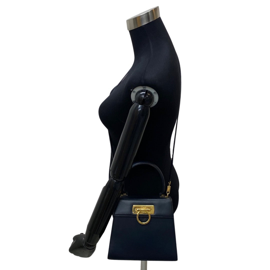 Salvatore Ferragamo Shoulder Bag leather Navy