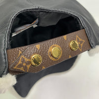 LOUIS VUITTON cap M00493 leather black cap sharing Women Used Authentic